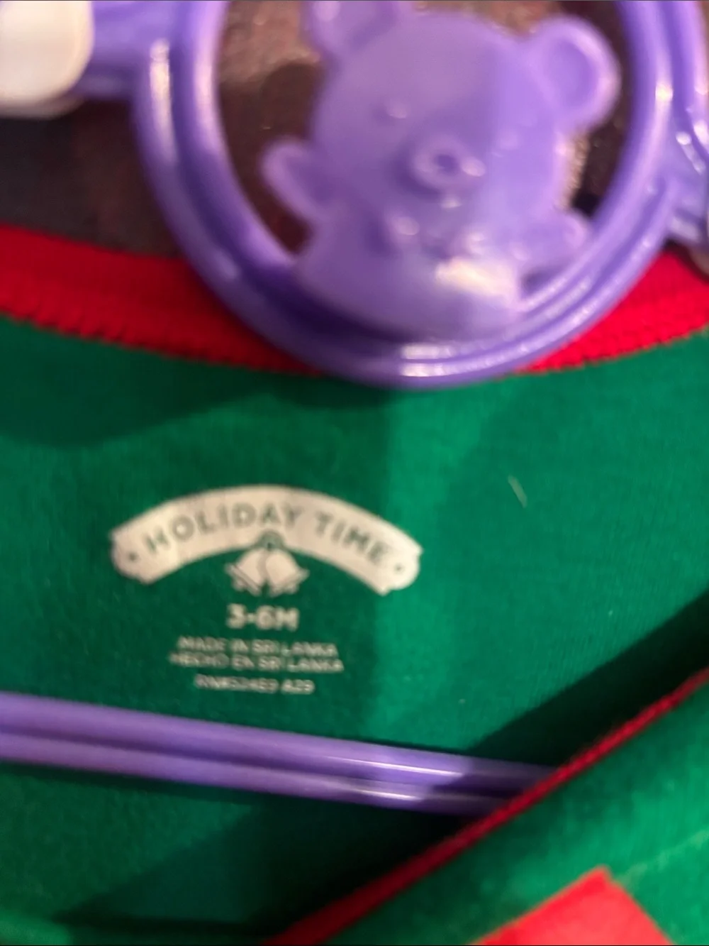 Holiday Time Green & White Elf Stripe Baby Footie with Red Trim